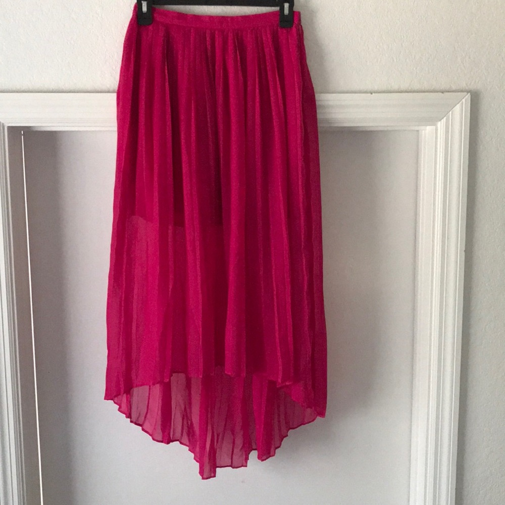 Hot Pink High Low Skirt